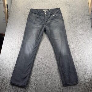 Old Skool Jeans Mens 36x32 Gray Cotton Denim Straight Leg Workwear Travel Faded